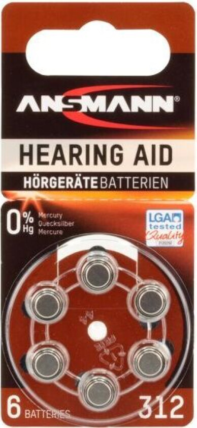 Batteri Til Høreapparat - Nr 312