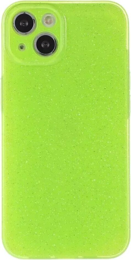 iPhone 15 Fleksibelt Plastdeksel med Glitter - Lysegrønn