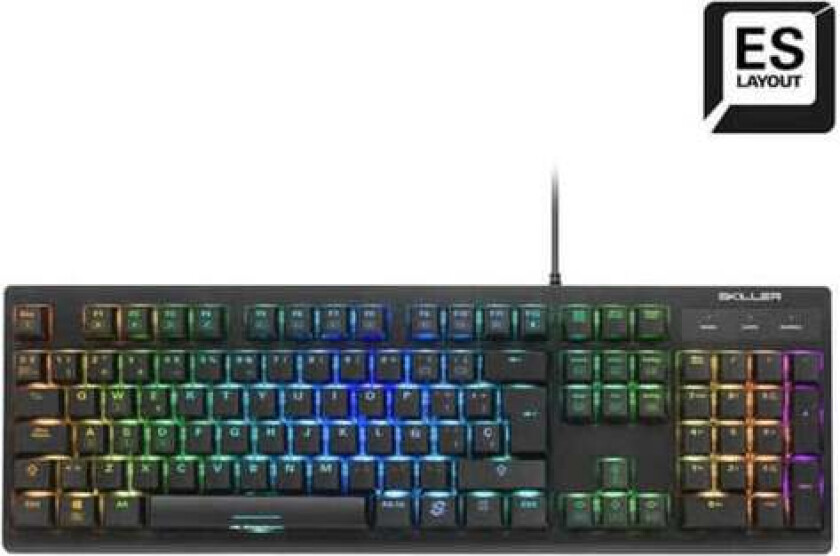 Skiller MECH SGK30 - keyboard - Spanish - black - Tastatur - Spansk - Svart