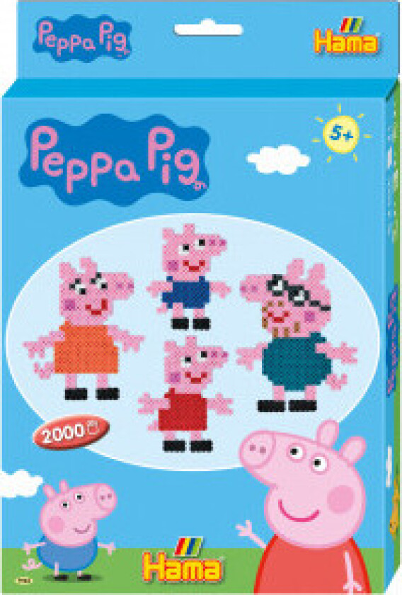 Midi Perlesett 2000 Perler - Peppa Gris