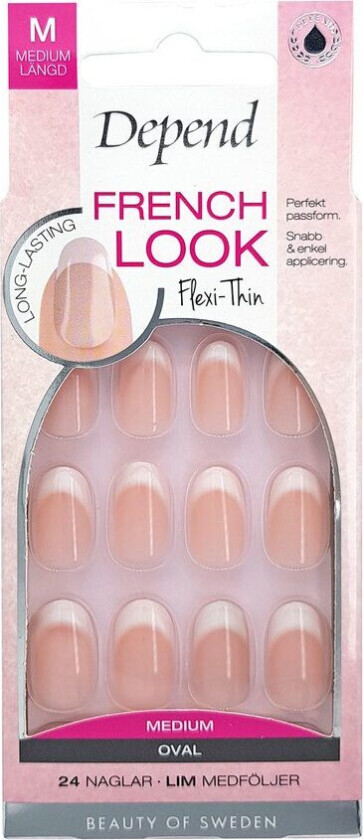 French Look Pink Oval 24pcs