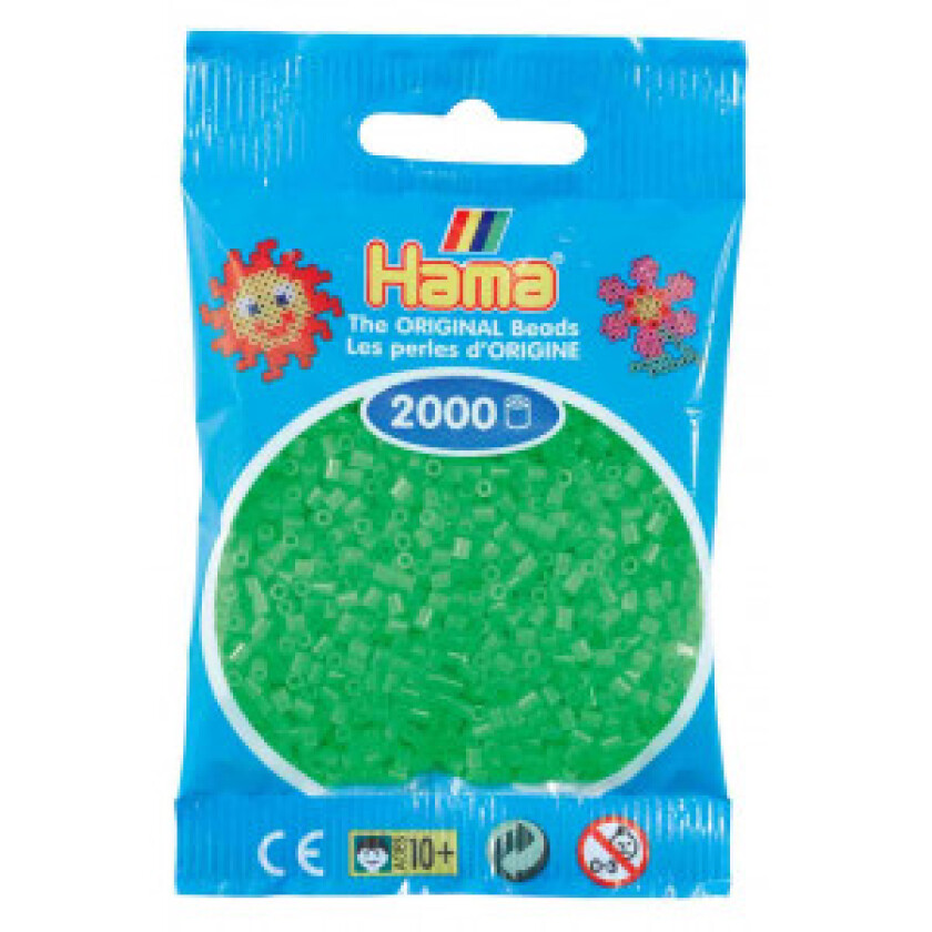 Mini 2000 Perler Fluorescent Grønn 42