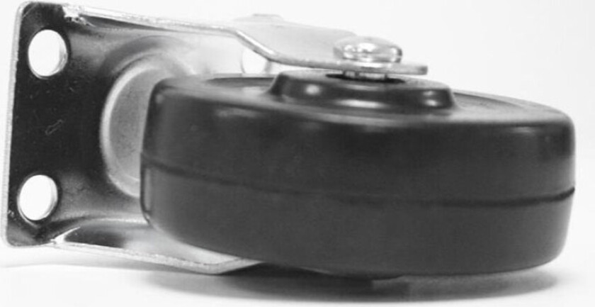 Faste møbelhjul (75mm) Svart plast