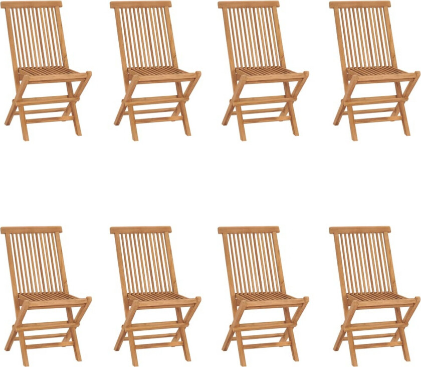 Sammenleggbare hagestoler 8 stk heltre teak