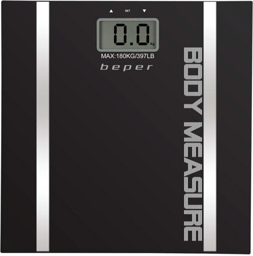Beper 40808A digital Badevekt - herdet glass (180 kg) svart