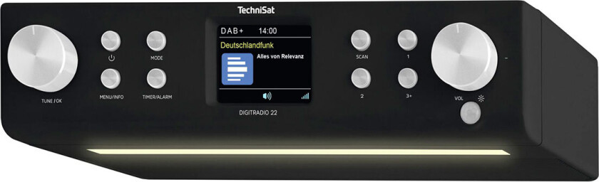 Technisat DigitRadio 22 Kjøkkenradio m/LED + Bevegelsessensor (DAB+/FM) Sort