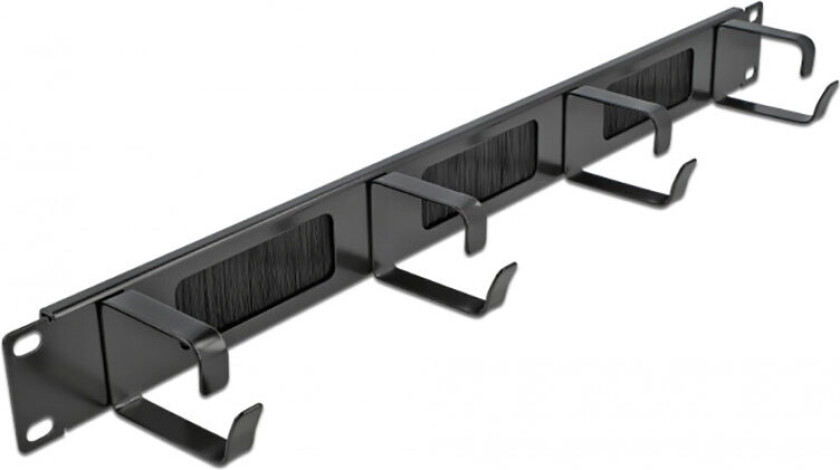 Kabelmanagement t/19tm Rackskap - 4 metallbraketter (1U) Svart