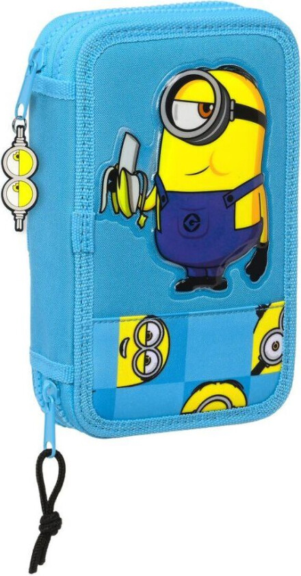 Dobbelt pennal Minions Minionstatic Blue (28 stykker)
