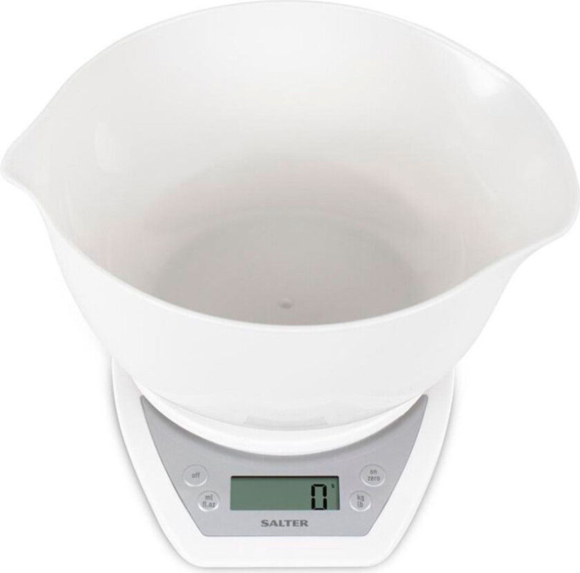 Salter 1024 Aquatronic Kjøkkenvekt m/skål 2L (5kg/1g) Hvit