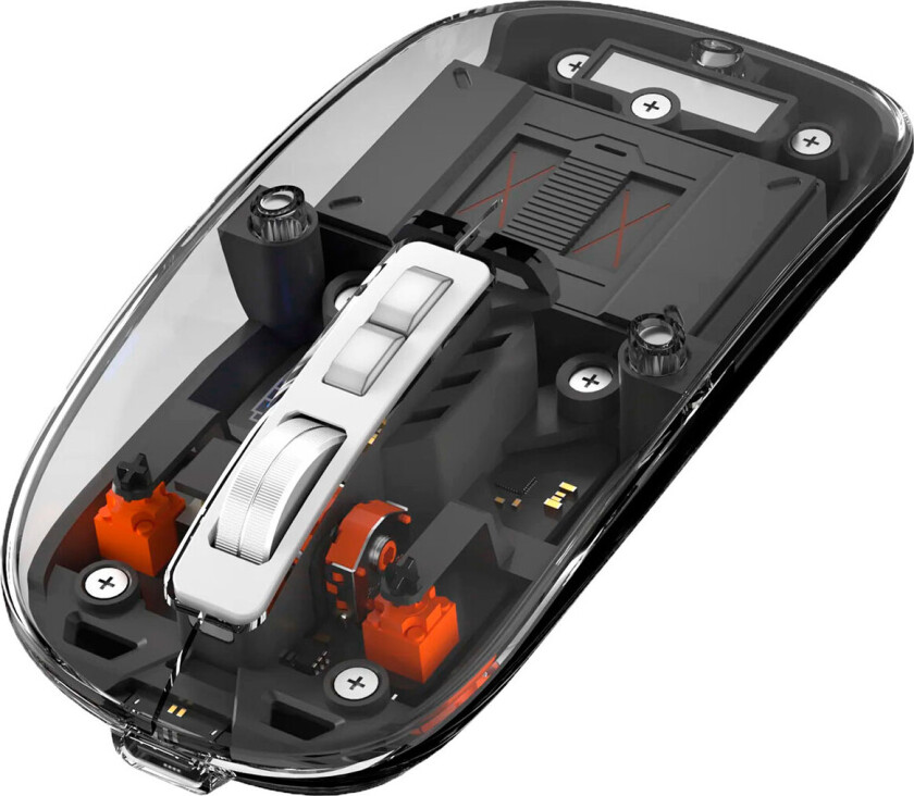 XtremeMac Multi-Connection mus (USB-C/Bluetooth/USB-A) Gjennomsiktig