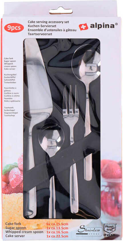 Alpina serveringssett m/kake (9-pack)