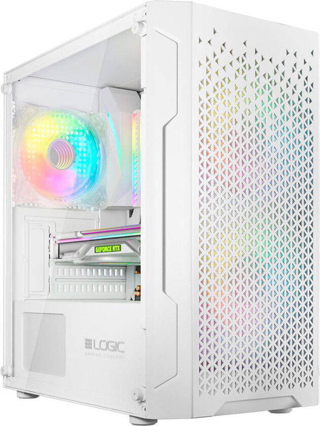 Logic ARAMIS ARGB Mini PC-skap (Micro-ATX/Mini-ITX) Hvit