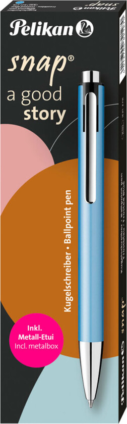 Pelikan Snap Pen Metallic K10 i etui - Frostblå