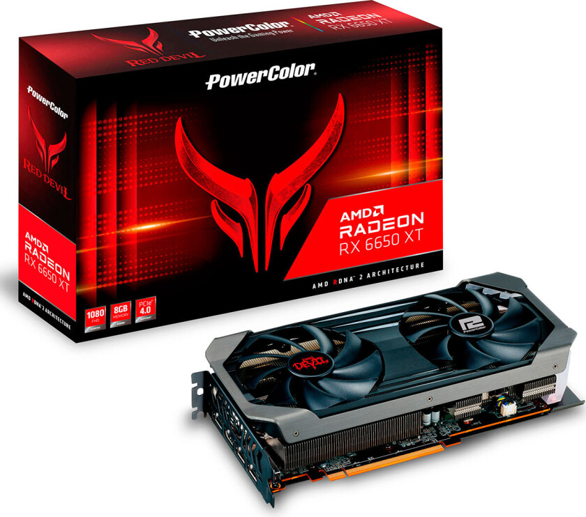 PowerColor Red Devil grafikkort - AMD Radeon RX 6650XT - 8 GB GDDR6