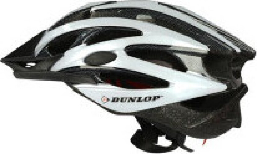 Dunlop - MTB justerbar sykkelhjelm r. M 55-58 cm (hvit og svart)