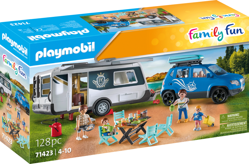 Playmobil Campingvogn Med Bil Playmobil Byggesett Family Fun 71423