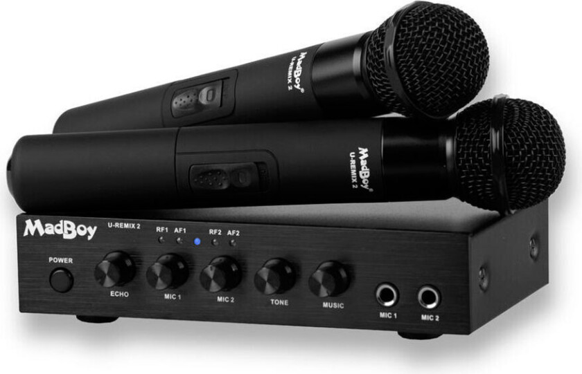 Bilde av MadBoy U-Remix 2 trådløst mikrofonpar m/mikser (Bluetooth)
