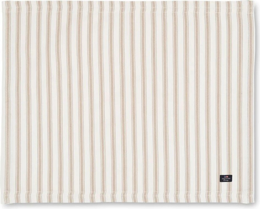Icons Herringbone Striped spisebrikke 40x50 cm Beige-white