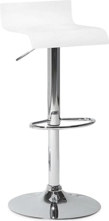 Sett med 2 Barkrakker Hvit med Fotskammel Svingbar Gassløfter Justerbarhøyde Moderne