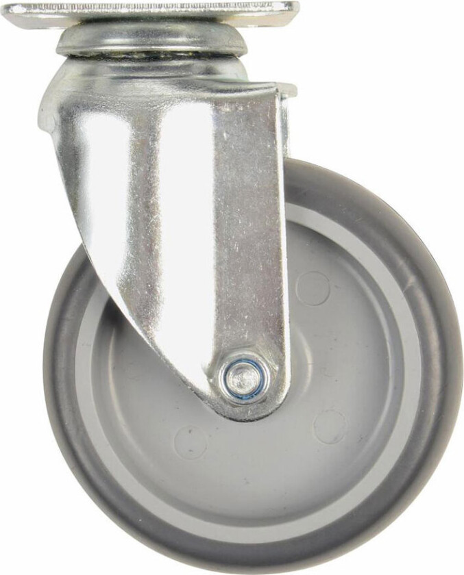 Svingbare møbelhjul (75 mm) Svart gummi