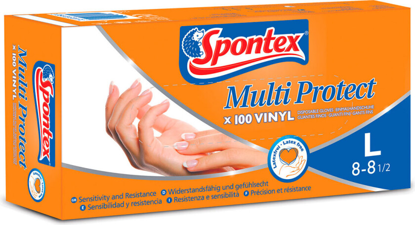 Bilde av Spontex Multi Protect engangshansker (stÃ¸rrelse L) 100pk