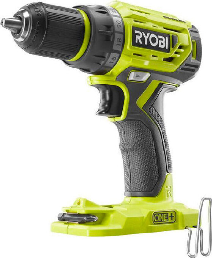 Ryobi R18DD7-0 ONE+ Akku karbonfri bor-/skrutrekker uten batteri (18V)