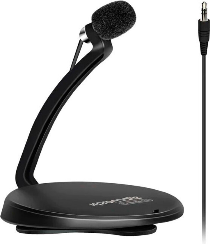 Promate Tweeter-5 skrivebordsmikrofon med klips (3,5 mm)