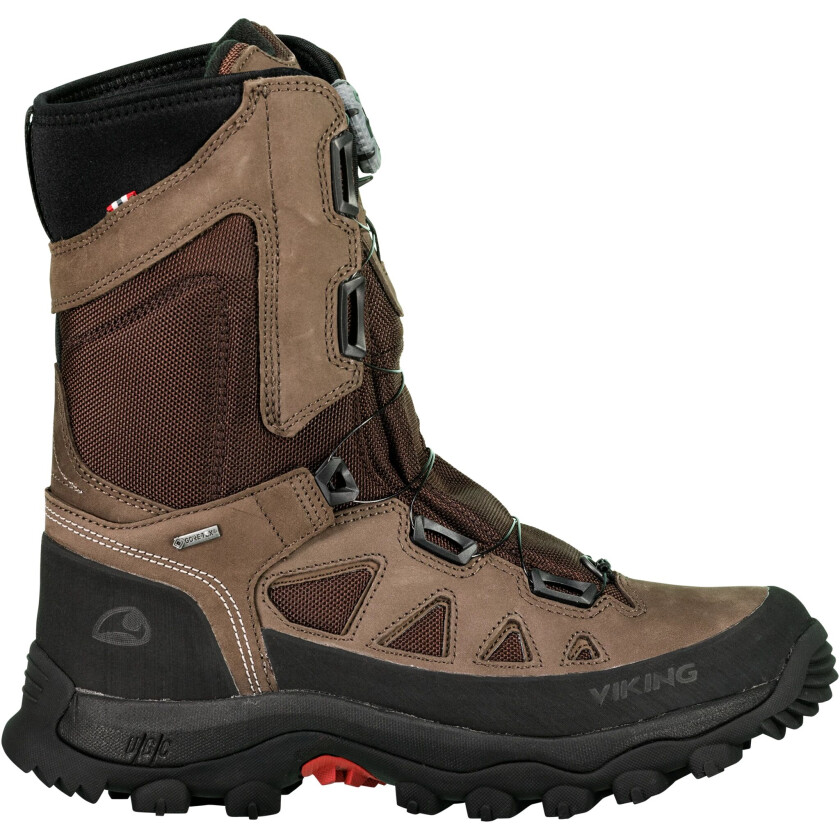 Villrein Boa GTX, jaktstøvel Dark Brwon/red