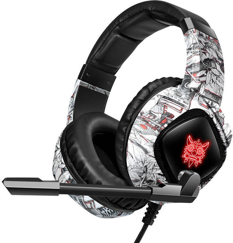 Onikuma X19 spillhodesett m/mikrofon (3,5 mm/USB) Camo White