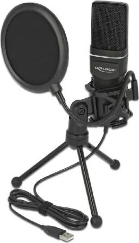 DeLock Podcast-mikrofon m/tilbehør (USB)