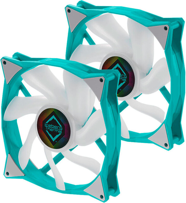 Iceberg Thermal IceGALE ARGB PC-vifte (1600RPM) 140 mm - 2pk - Blågrønn