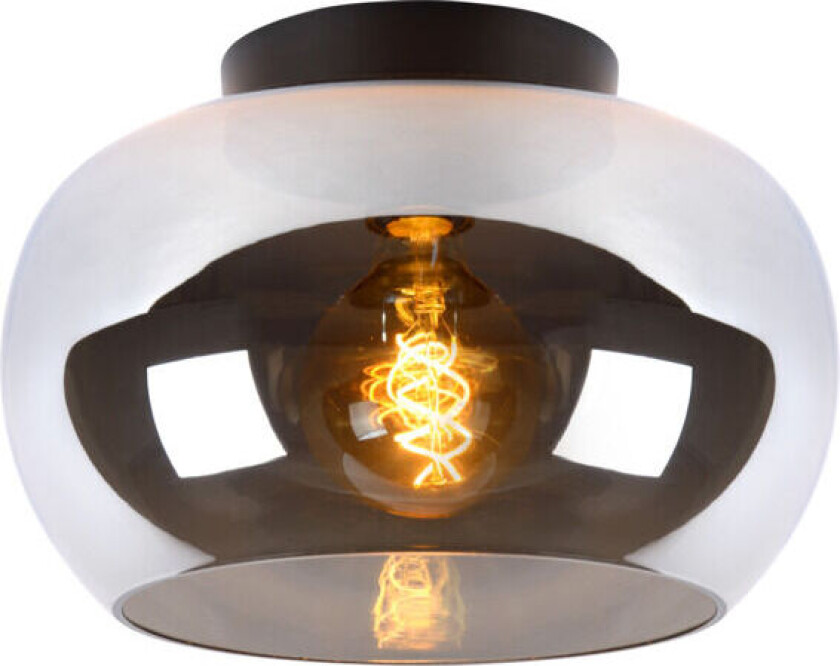 Judi Taklampe 30cm Sort/røykfarget glass - 91852