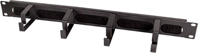 Kabelmanagement t/19tm Rackskap 1U (4 braketter) Sort