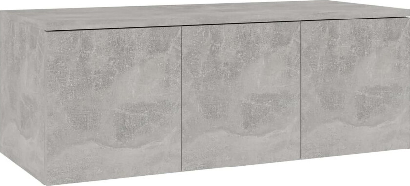 TV-benk betonggrå 80x34x30 cm sponplate