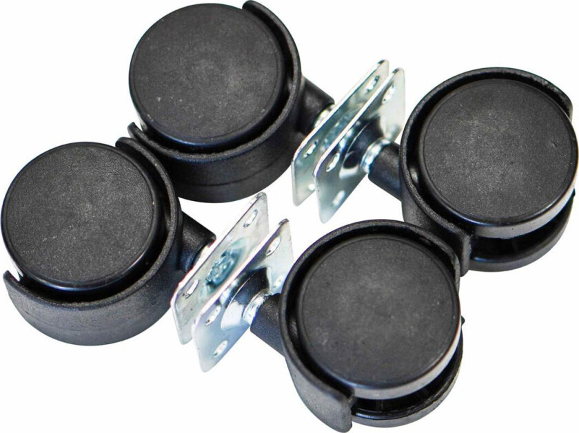 Svingbare doble møbelhjul (40mm) 4pk