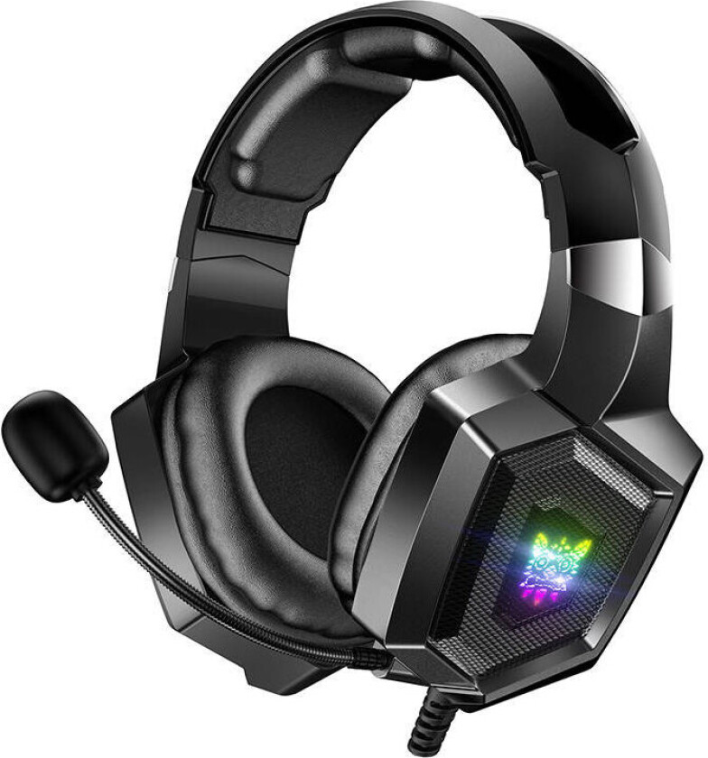 Onikuma K8 spillhodesett m/mikrofon (3,5 mm/USB) Svart