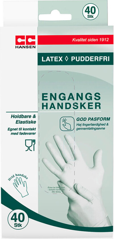 CC Hansen Engangshansker (Latex) 40pk