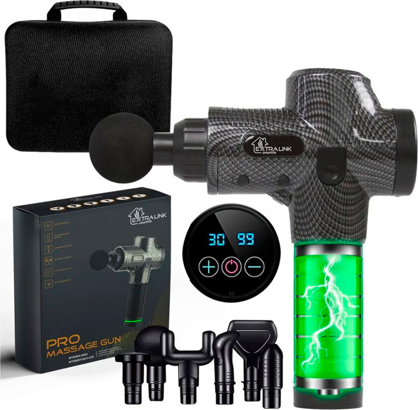 Extralink Massage Gun Pro Massasjepistol (3800RPM)