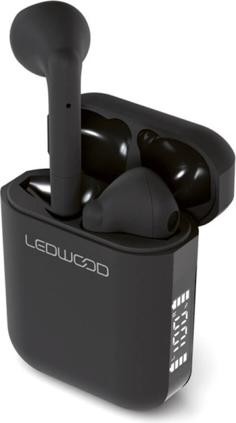 Ledwood Apollo TWS Bluetooth In-Ear ørepropper med skjerm (svart)