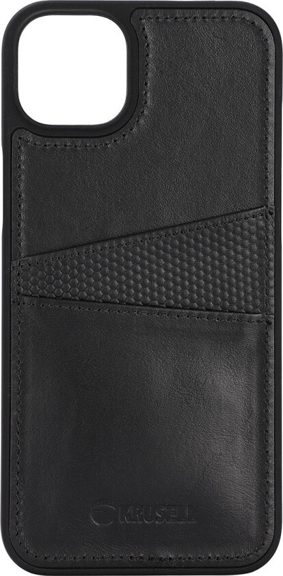 Krusell iPhone 14 Plus Deksel m/kortholder (skinn) Sort