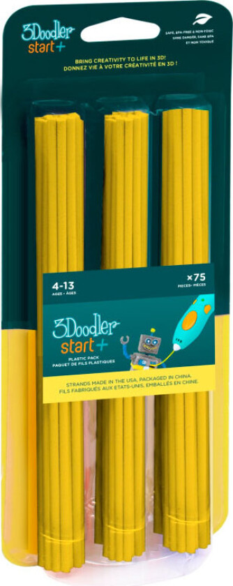 3Doodler Eco 3D Filament - 15 cm (2,5 mm) 75pk - Sitronskall