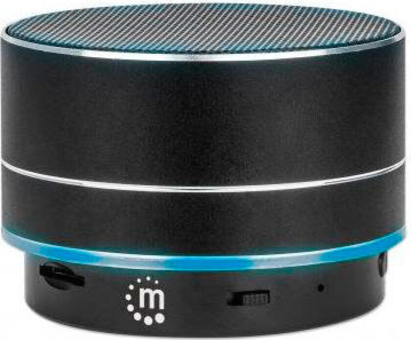 Manhattan Metallic LED Bluetooth Høyttaler - Svart