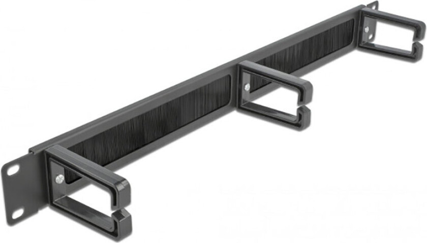 Kabelmanagement t/19tm Rackskap - 3 metallbraketter (1U) Svart