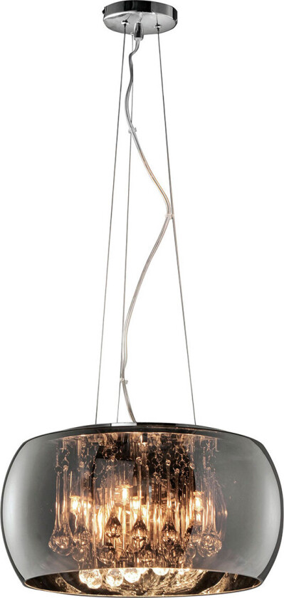 Trio Vapore Pendellampe m/5 pærer (42W) Røkt/krom