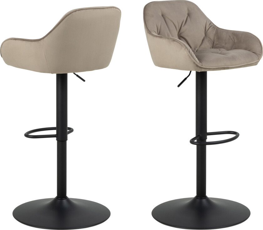 Brooke barstol velour dreiefunksjon beige.