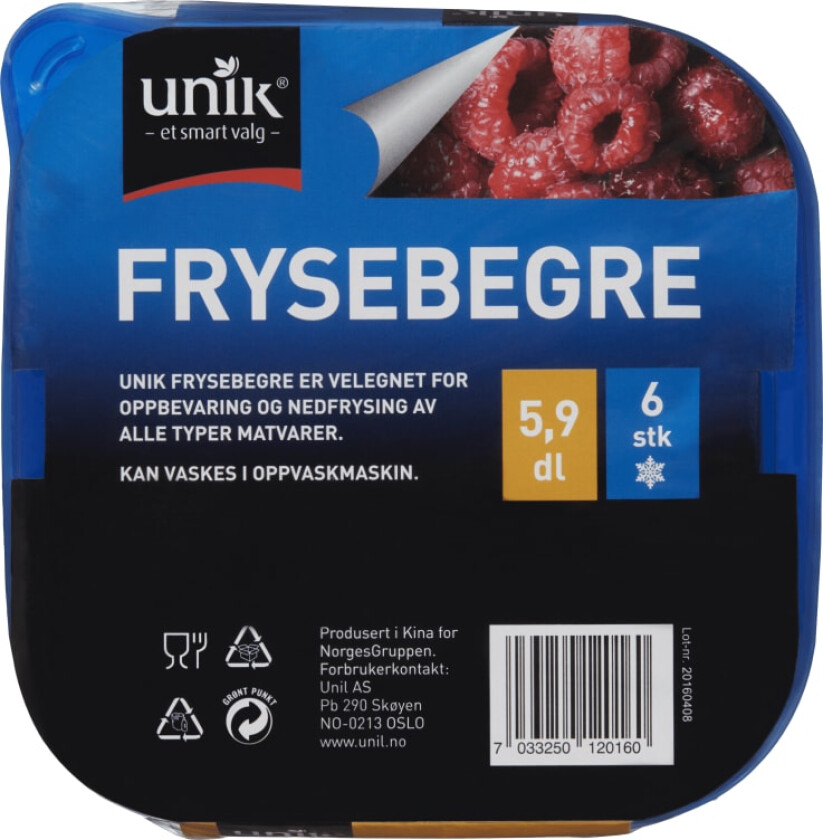 Frysebeger 5,9dl 6stk
