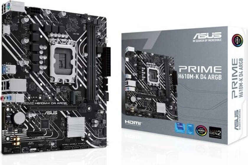 PRIME H610M-K D4 Hovedkort - Intel H610 - Intel LGA1700 socket - DDR4 RAM - Micro-ATX