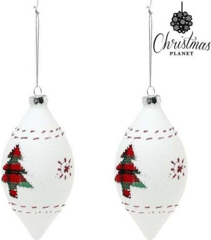 Juletrekuler (2 uds) Glass Hvit