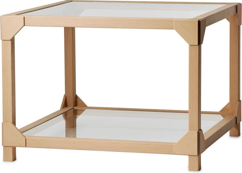 Bleck Sofabord 55x55 cm glass Bøk-natural