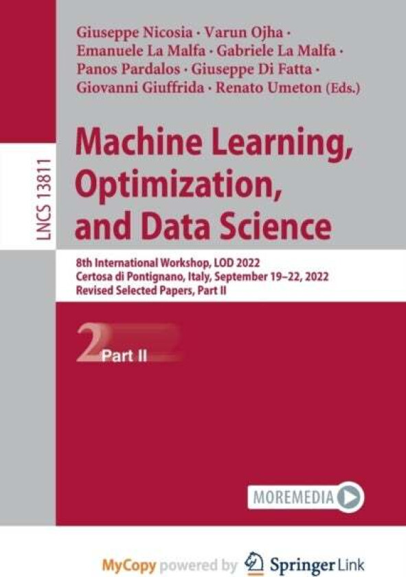 Machine Learning, Optimization, And Data Science